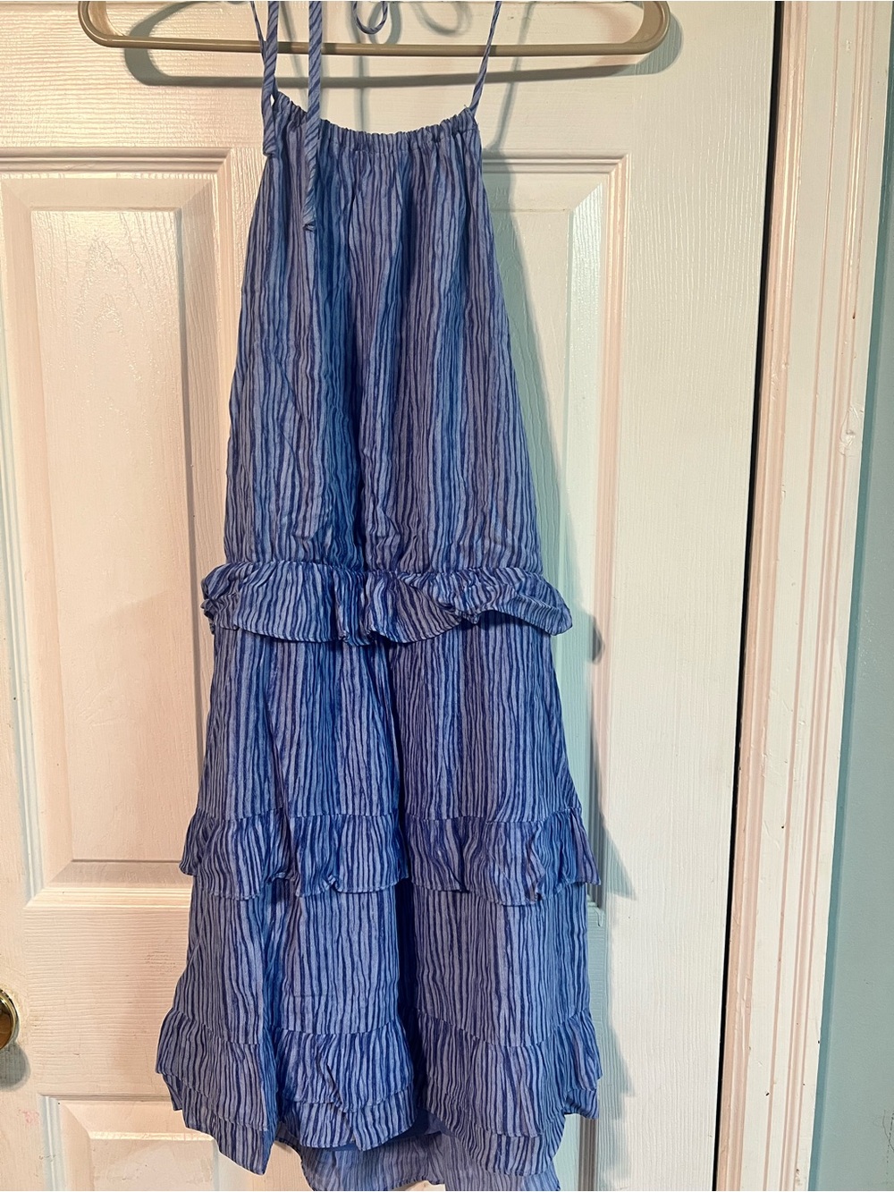 Lulu's Blue Tiered Ruffle Mini Dress